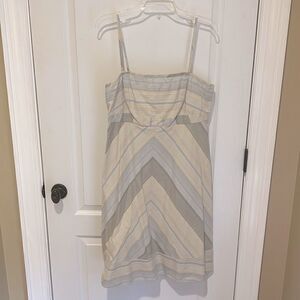 Gap Pastel Blue and Cream Striped Fit & Flare Sundress